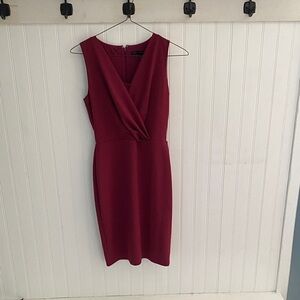White House Black Market Burgundy Midi Dress